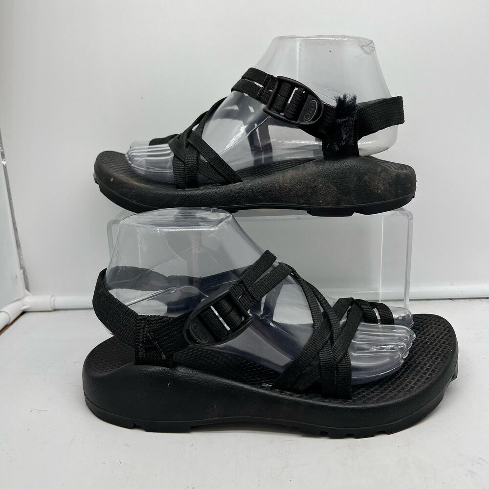 Chaco Sandals Womens 8 ZX2 Black Strappy Trail Hike Toe Loop Vibram *